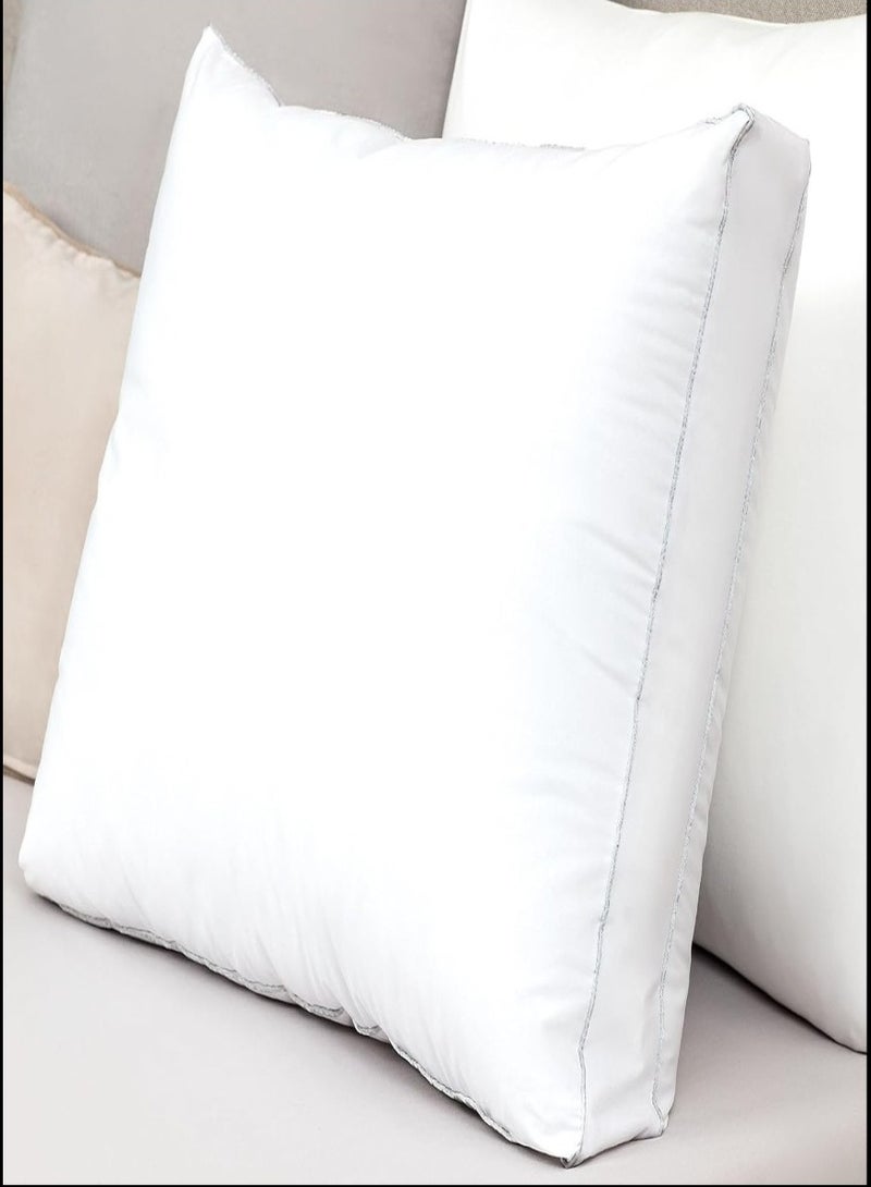 Blueberry وسائد سرير بيضاء مع حواف مزدوجة رمادية، وسادة مزودة بجوانب للنوم على الظهر أو البطن أو الجانب - Image 1