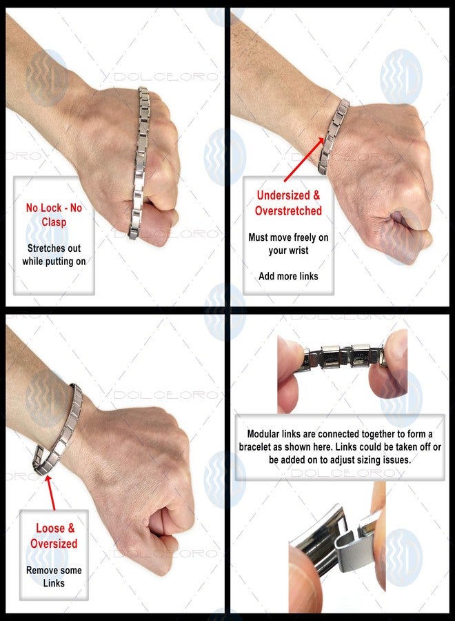 دولسيورو سوار دولتشيورو SB-010 أسود بالكامل، سوار إيطالي كلاسيكي مكون من 18 وصلة، مصنوع من الفولاذ المقاوم للصدأ - Image 3