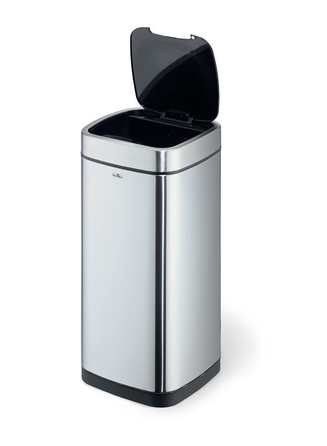 Durable Touchless Waste Bin 35L Sensor Trash Can | Stainless Steel Anti-Fingerprint, Soft-Close Removable Inner Bucket & Lid, Space-Saving Square Design, Made in Germany for Home & Office - Image 1