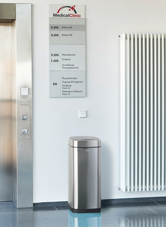 Durable Touchless Waste Bin 35L Sensor Trash Can | Stainless Steel Anti-Fingerprint, Soft-Close Removable Inner Bucket & Lid, Space-Saving Square Design, Made in Germany for Home & Office - Image 3