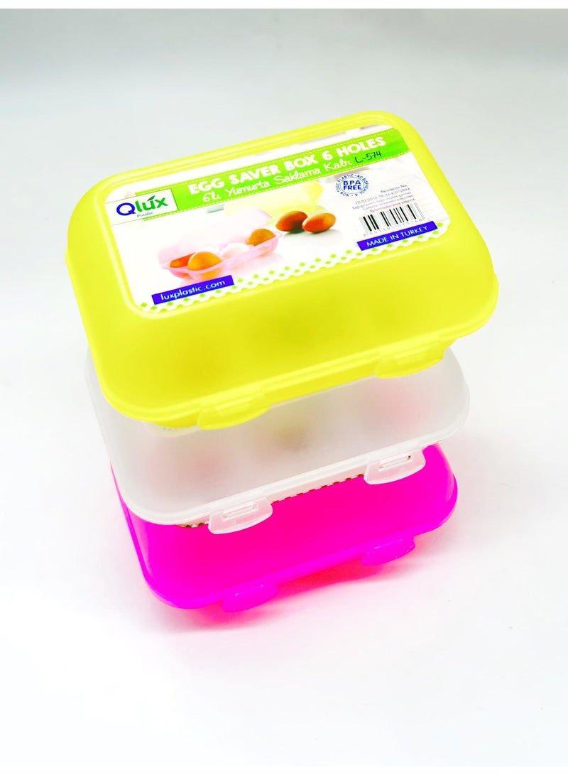 QLUX Plastic 6 hole Egg Holder and Organizer 3 Pcs Set for Kitchen - Image 4
