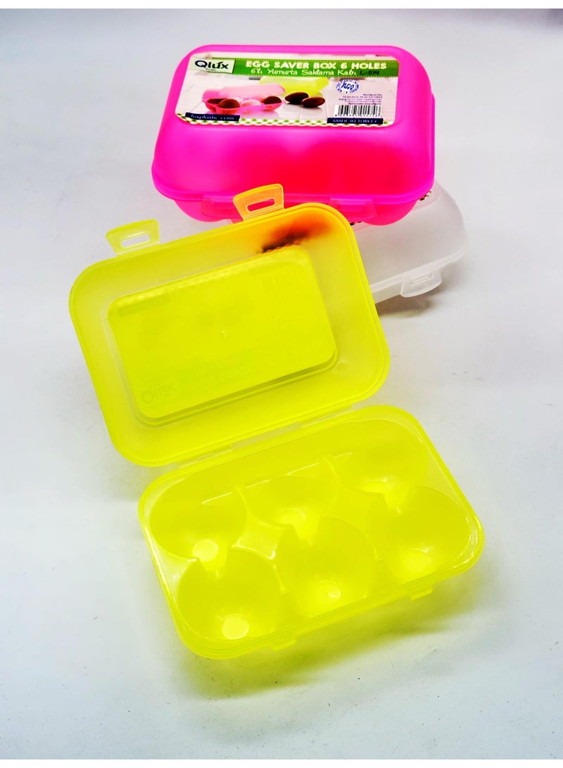 QLUX Plastic 6 hole Egg Holder and Organizer 3 Pcs Set for Kitchen - Image 2