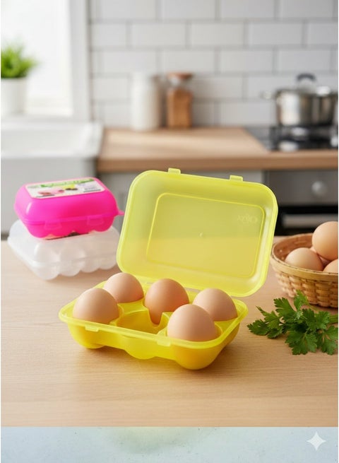 Plastic 6 hole Egg Holder and Organizer 3 Pcs Set for Kitchen