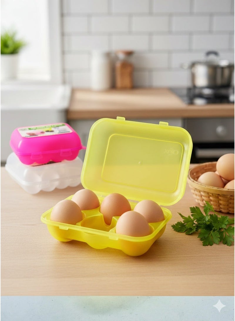 QLUX Plastic 6 hole Egg Holder and Organizer 3 Pcs Set for Kitchen - Image 1