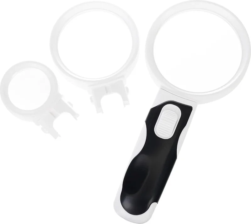AYT Powermaster PM-21477 2 LED Li 3-10-16X Zoom Adjustable Magnifier Best Magnifying Glass with Light