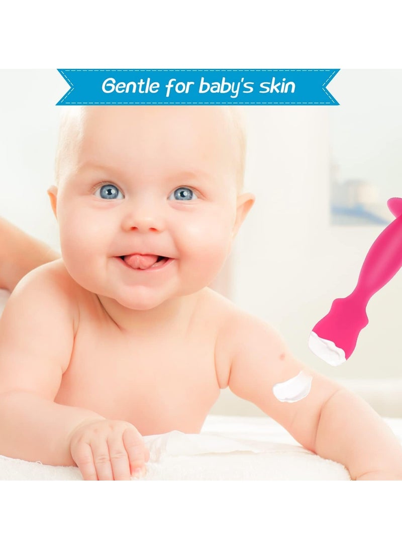 Excefore Baby Diaper Cream Spatula Applicator, 4 Pack Baby Paste Spatulas Made of Soft Silicone,Mini Baby Diaper Rash Cream Brush (Small) - Image 3