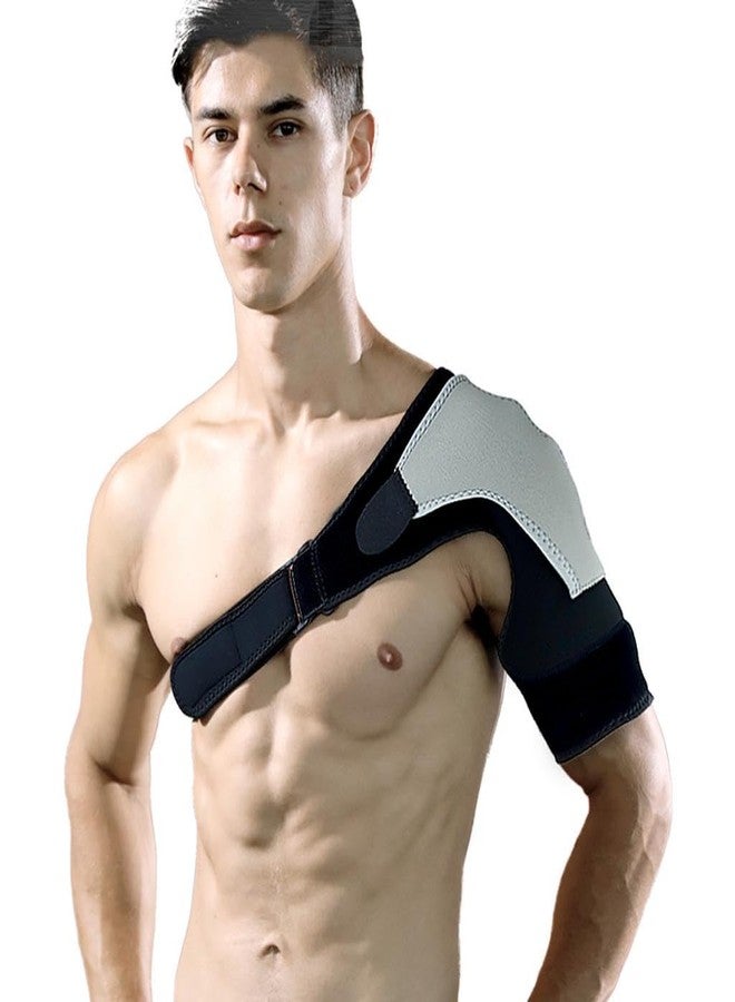 TIMA Shoulder Support Belt for Men and Women | Shoulder Support for Rotator Cuff, Dislocated AC Joint, Labrum Tear, Shoulder Pain, Shoulder Compression Sleeve (Black n Grey) - Image 1