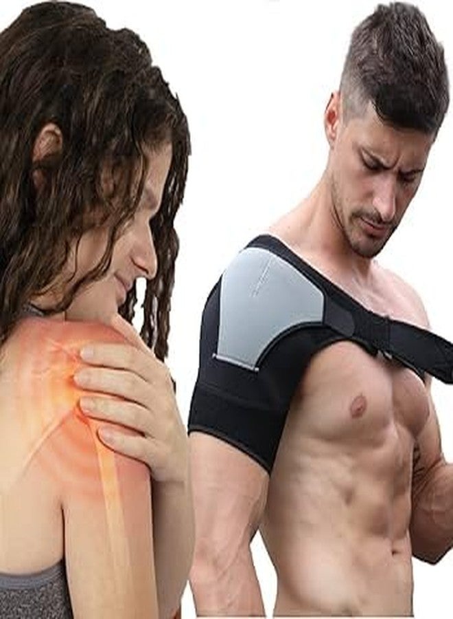 TIMA Shoulder Support Belt for Men and Women | Shoulder Support for Rotator Cuff, Dislocated AC Joint, Labrum Tear, Shoulder Pain, Shoulder Compression Sleeve (Black n Grey) - Image 5