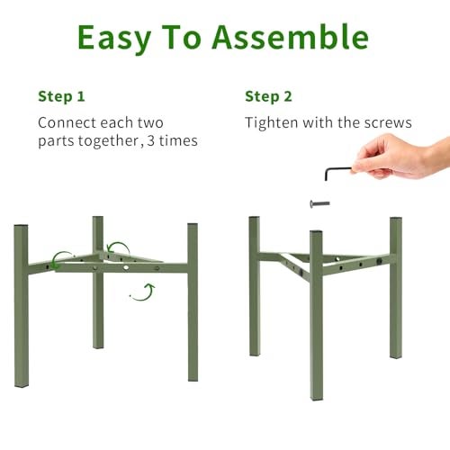 Airpark Aripark Plant Stand Indoor Adjustable, Metal Modern Small Plant Stands, Heavy Duty Stable Plant Pot Flower Holder Indoor Outdoor Corner, Fit 8 9 10 11 12 inch Pots, Green (Pot & Plant Not Included) - Image 5