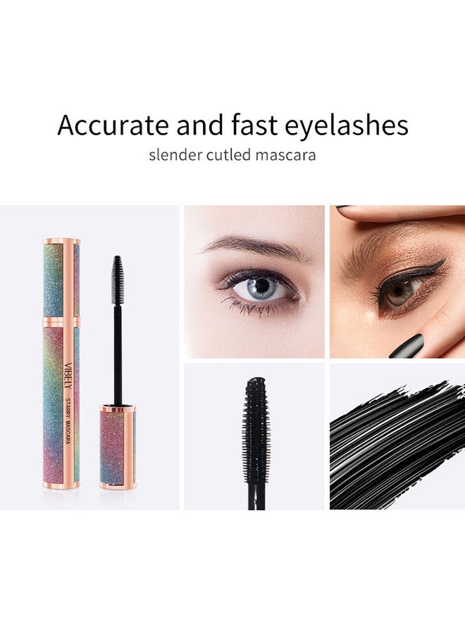 Vibely Starry Mascara Fiber Lash Mascara Lengthening and Thick Long Lasting Waterproof & Smudge-Proof All Day Exquisitely Full Long Thick Eyelashes - Image 2