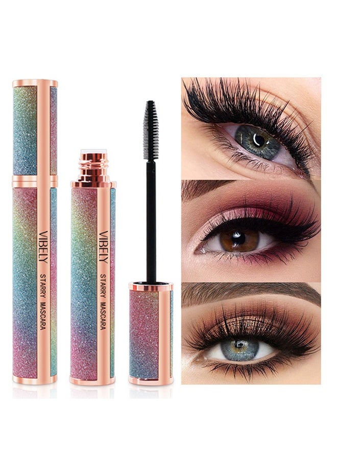 Vibely Starry Mascara Fiber Lash Mascara Lengthening and Thick Long Lasting Waterproof & Smudge-Proof All Day Exquisitely Full Long Thick Eyelashes - Image 1