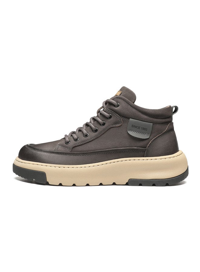 St&Sat Saay Men's Thick-soled Comfortable Retro Versatile Shock-absorbing Height-increasing Durable Lightweight Casual Shoes Dark Gray Size 41 - Image 5