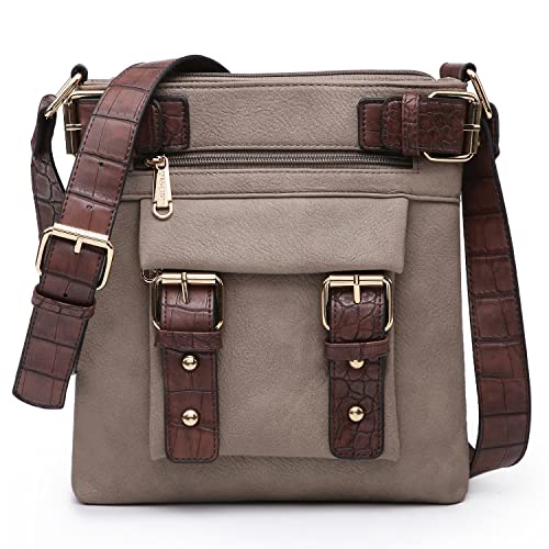 Dasein Top Belted Crossbody Bags for Women Soft Leather Messenger Bag Shoulder Bag Travel Purse - Image 1