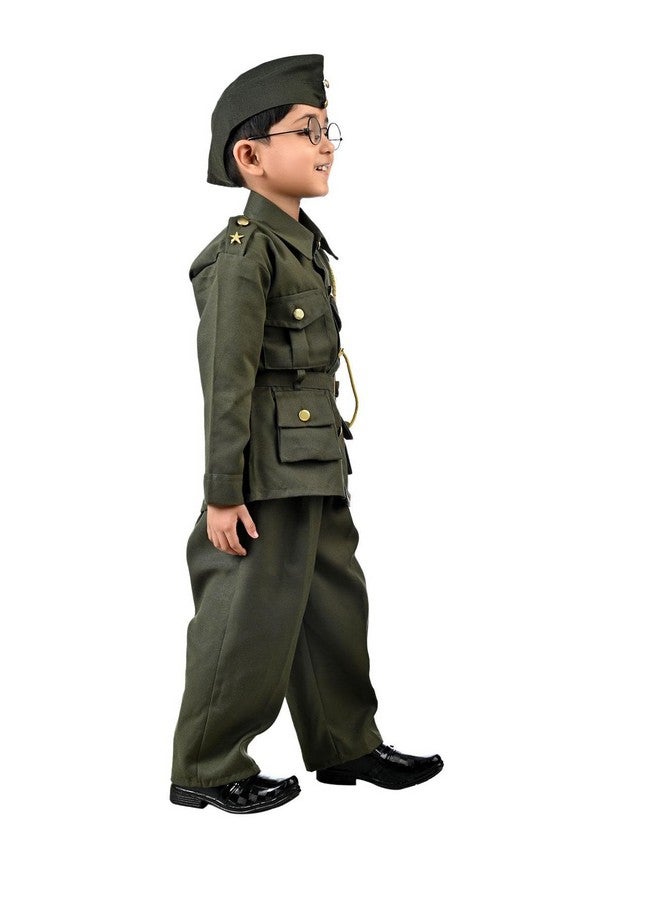 BookMyCostume Subhash Chandra Bose Freedom Fighter Kids Fancy Dress Costume - Green 8-9 years - Image 2