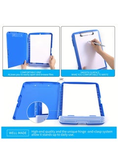 Generic Clipboard With Storage, A4 Clipboard Folder With Pen Holder, Waterproof Document Case, Ideal For Office And School, Blue  - Image 4