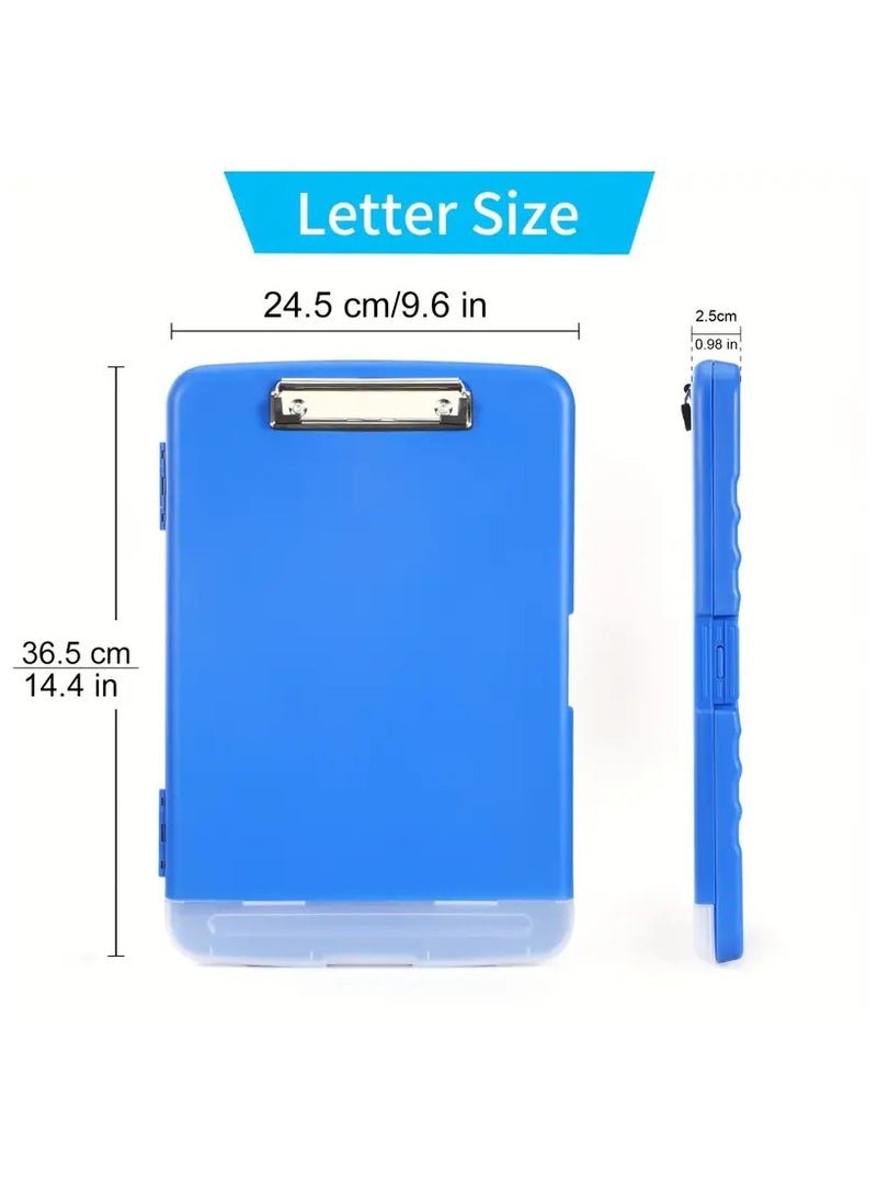 Generic - Clipboard With Storage, A4 Clipboard Folder With Pen Holder, Waterproof Document Case, Ideal For Office And School, Blue - Image 1