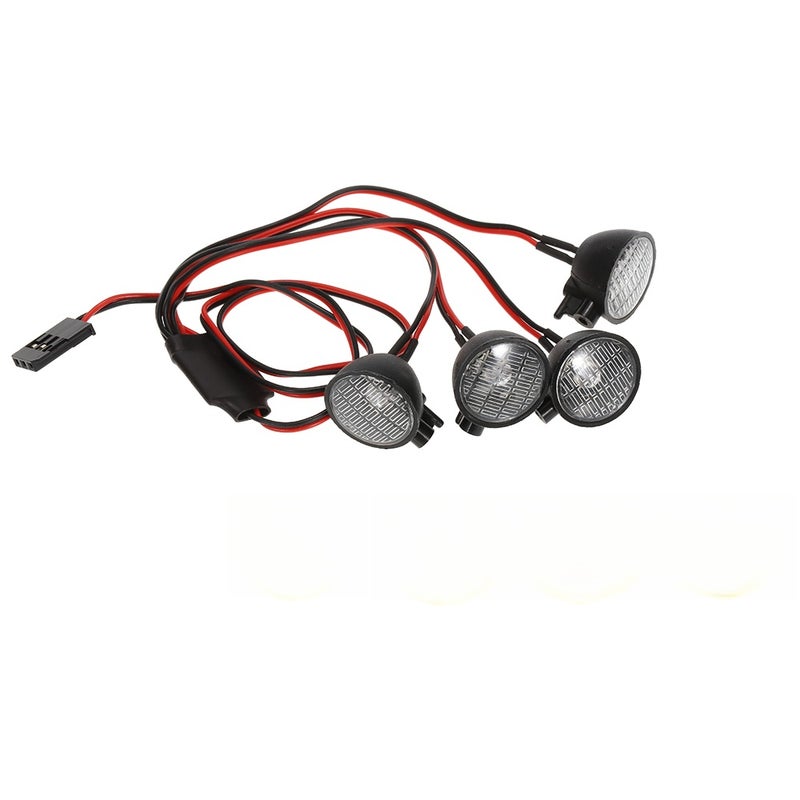 AUSTAR AX007C 4pcs RC Car Multi-Function Round LED Light with Lampshade for 1/10 SCX10 D90 TRX4 Model Crawler Car - Image 1
