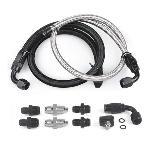ZHSYMX 25Inch AN6 Power Steering Pump Hose Kit Compatible with Chevy C10 Connects GM Type II Power Steering Pump - Image 1