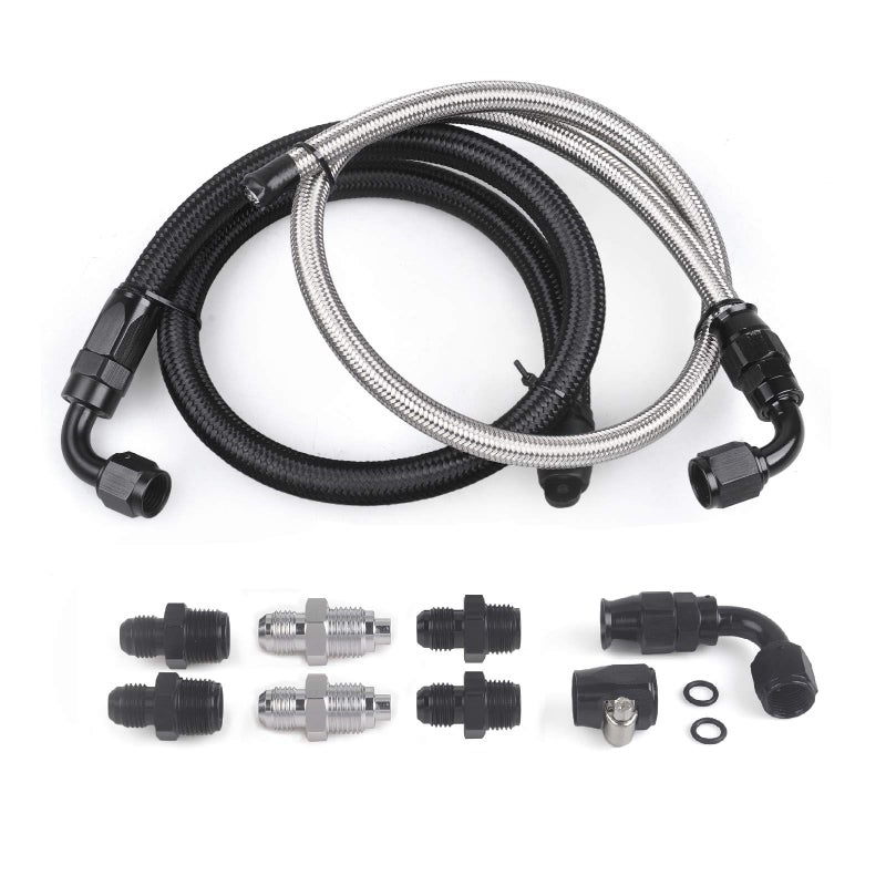 ZHSYMX 25Inch AN6 Power Steering Pump Hose Kit Compatible with Chevy C10 Connects GM Type II Power Steering Pump - Image 2