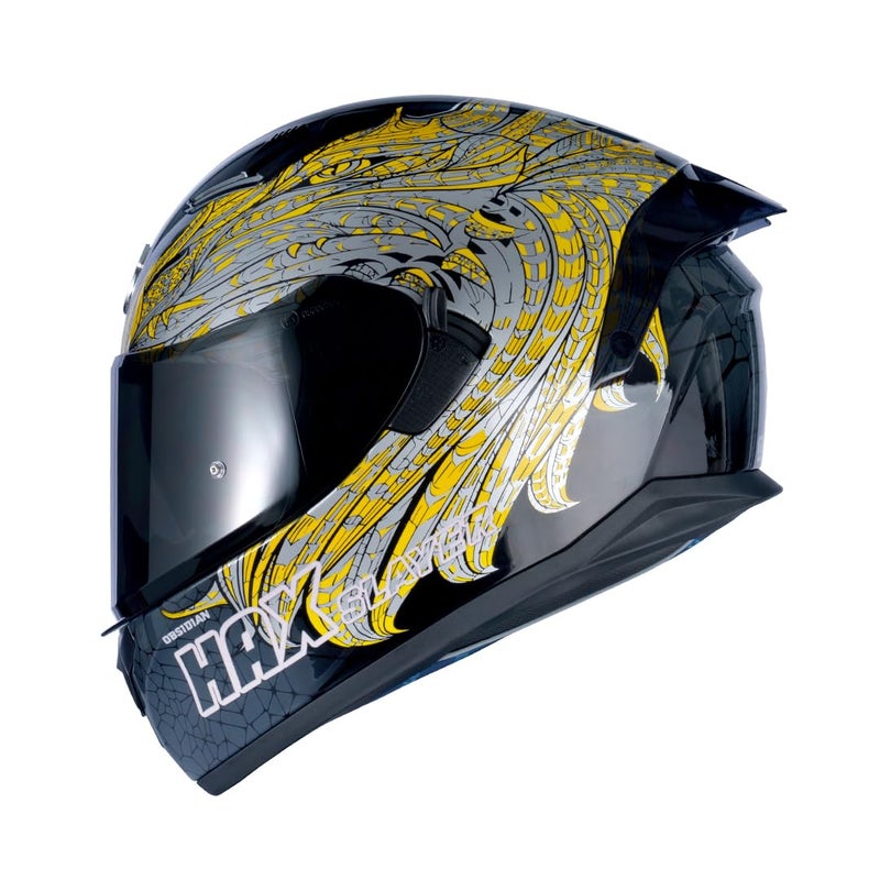 HAX Obsidian Full Face Dual Visor Adult Motorcycle Helmet for Motorbike Street Bike with Pinlock Ready DOT Approved Slayer Gold XL - Image 3