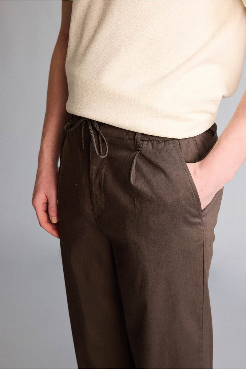 DeFacto Brown Man Straight Fit Trousers Casual - Image 4