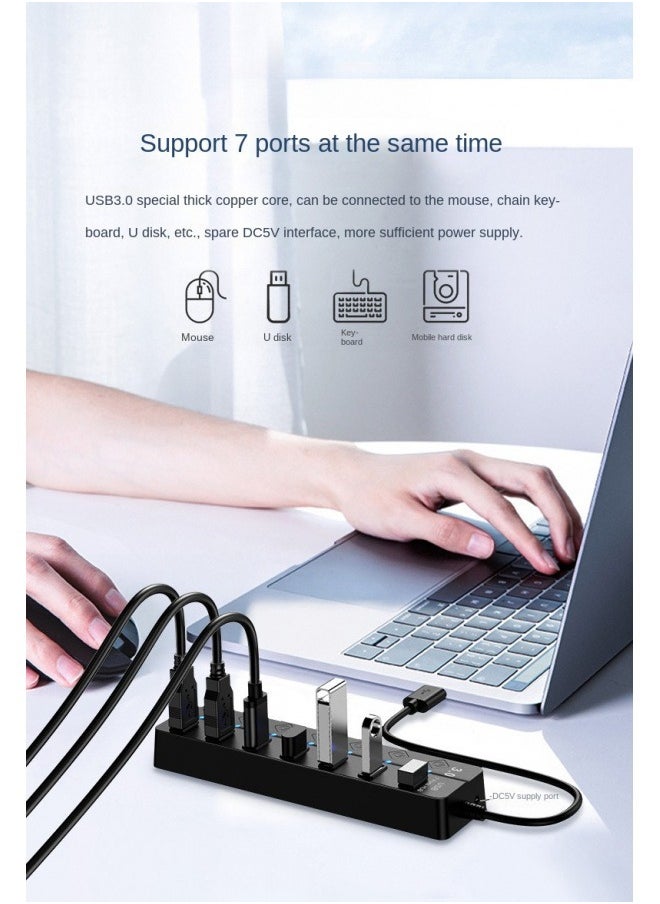 7 Port Switch Hub3.0 Docking Station, One To Seven Docking Station, Laptop Socket Hub  - Image 2