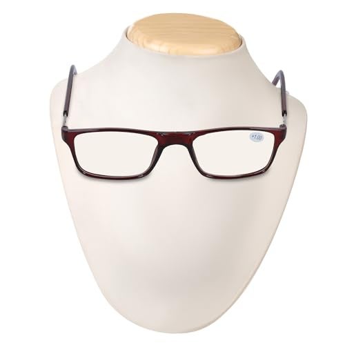 AEC OGFlex Unisex Magnetic Front Connect Reading Glasses +1.50 Power Adjustable Full Rim Dual-Tone Frame Stylish Eyewear with Soft Sleeve Case for Men & Women (Brown) - Image 3
