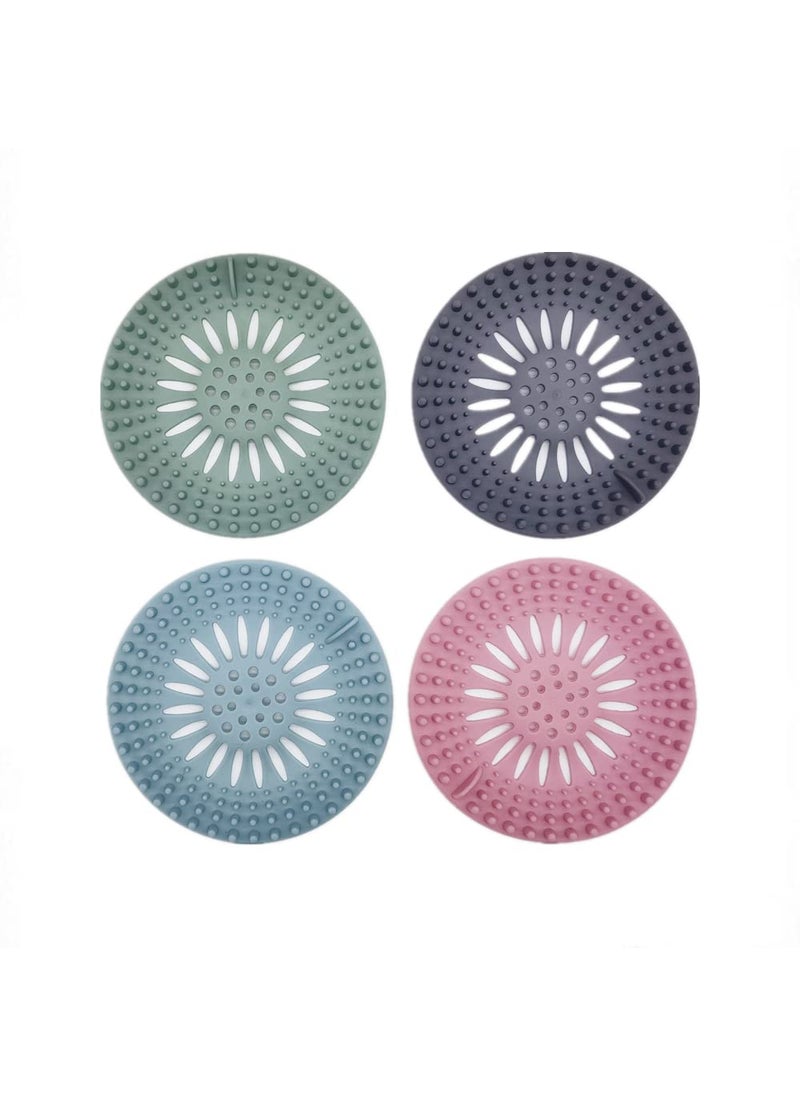 Trifecta Trifecta Hair Catcher Durable Silicone Hair Stopper Shower Drain Covers and Clean Suit for Bathroom Bathtub and KitchenSet of 4  - Image 1