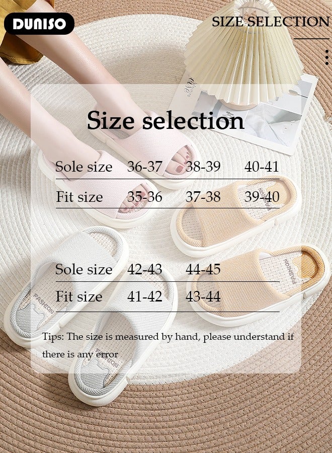DUNISO نعال منزلية من الإسفنج الذكي، نعال منزلية لغرفة النوم بنعل سميك، نعال ناعمة غير قابلة للانزلاق للرجال والنساء، نعال حمام مفتوحة الأصابع، صنادل منزلية للاستخدام الداخلي والخارجي - Image 4