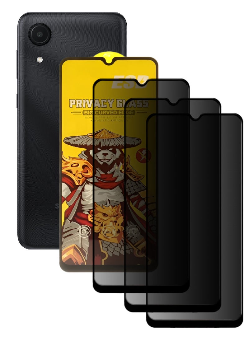 ESD 3 Pieces Tempered Dustproof Privacy Glass Screen Protector Compatible For Samsung Galaxy A03 Core - Image 1