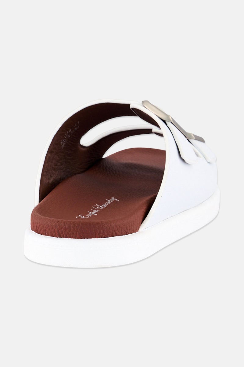English Laundry Men Slip On Arabic Sandals, White - Image 2