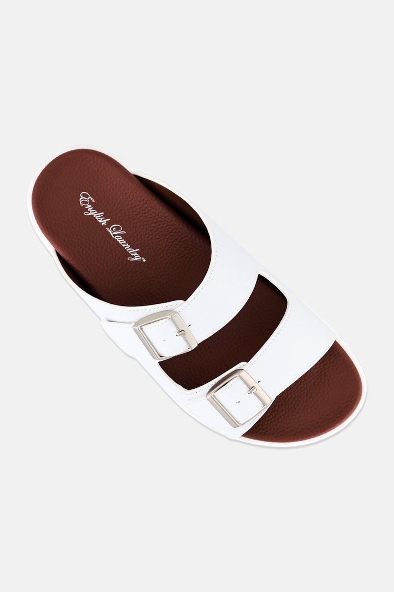 English Laundry Men Slip On Arabic Sandals, White - Image 3