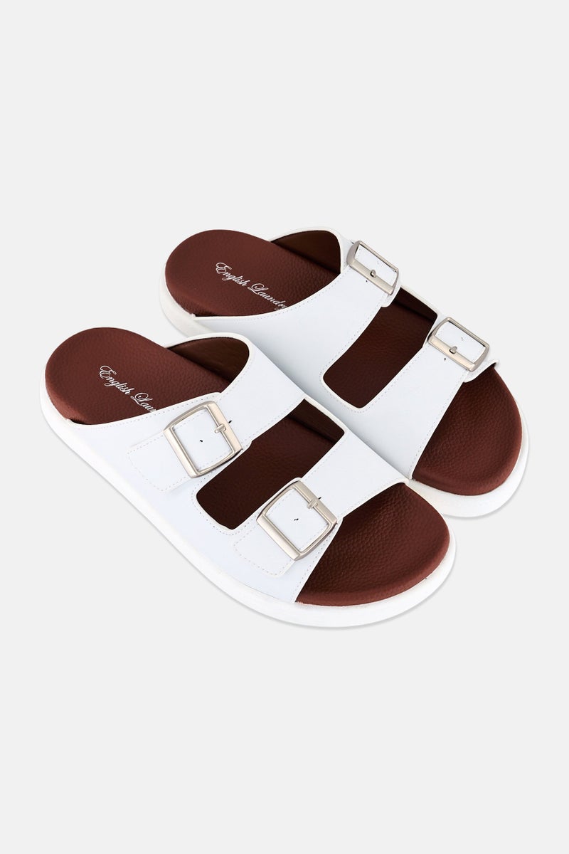 English Laundry Men Slip On Arabic Sandals, White - Image 4