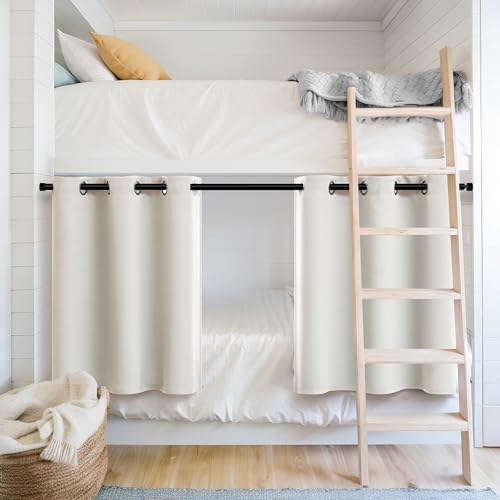Pitalk 36 Inch Length Off White Ivory Dining Room Darkening Privacy Short Grommet Curtain Cafe Tiers Half Window for Small Kids Bedroom Kitchen Sunroom 34 Wide by 36 Inches Long Set 2 Panels Cream Beige - Image 4