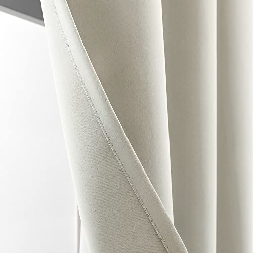 Pitalk 36 Inch Length Off White Ivory Dining Room Darkening Privacy Short Grommet Curtain Cafe Tiers Half Window for Small Kids Bedroom Kitchen Sunroom 34 Wide by 36 Inches Long Set 2 Panels Cream Beige - Image 5