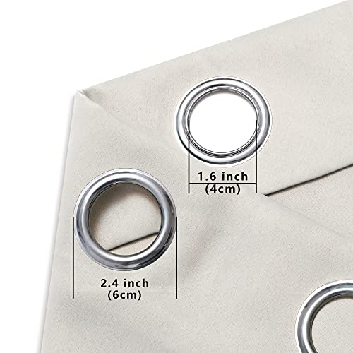 Pitalk 36 Inch Length Off White Ivory Dining Room Darkening Privacy Short Grommet Curtain Cafe Tiers Half Window for Small Kids Bedroom Kitchen Sunroom 34 Wide by 36 Inches Long Set 2 Panels Cream Beige - Image 3
