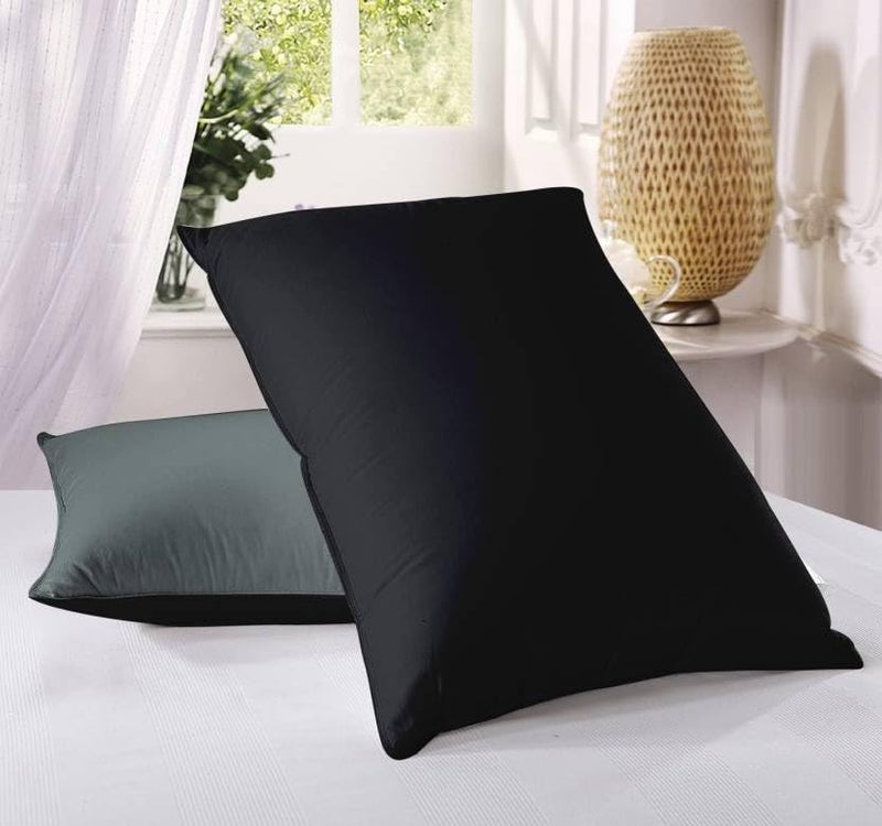 Texlux Microfiber Pillow Set of 2 for Sleeping 20 Inch X 36 Inch - Grey Black - Image 4