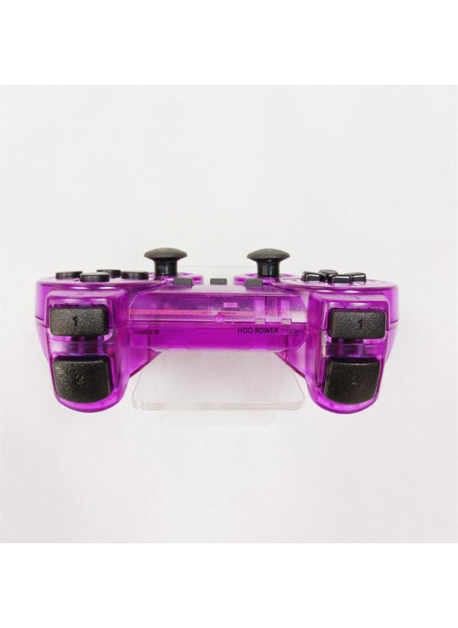 Generic Wireless P2 Game Controller Double Vibration Transparent Colorful Handle For PS2 Host ABS Material PS/2 Interface Gaming Accessory-Product Color:White Snow Spline  - Image 3