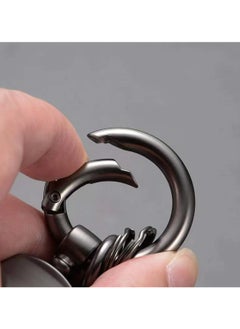Nissan Premium Stylish Leather Strap Car Keychain with Retractable Metal Clip and Metal Ring - Black - NISSAN  - Image 5