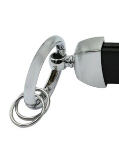 Nissan Premium Stylish Leather Strap Car Keychain with Retractable Metal Clip and Metal Ring - Black - NISSAN  - Image 4