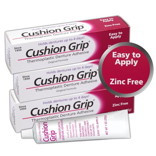 Cushion Grip Thermoplastic Denture Adhesive 1 oz Pack of 3