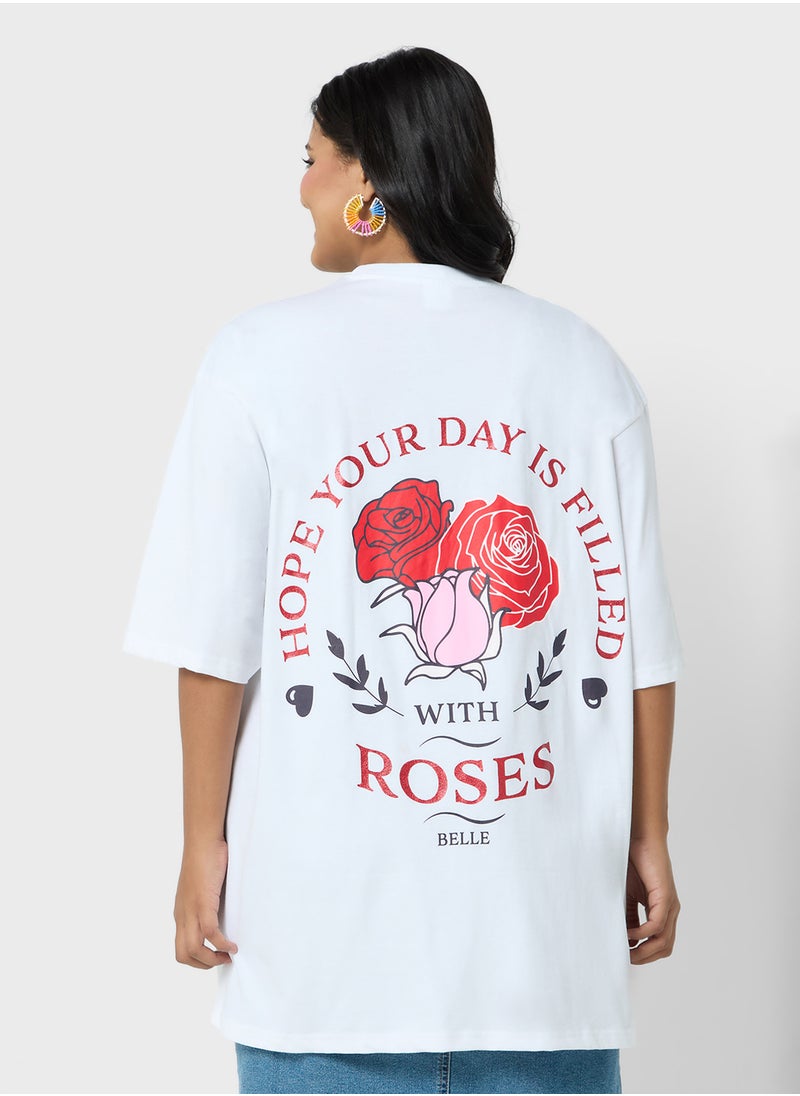 Disney - Princess Plus Size Oversize Front & Back Print T-Shirt - Image 1