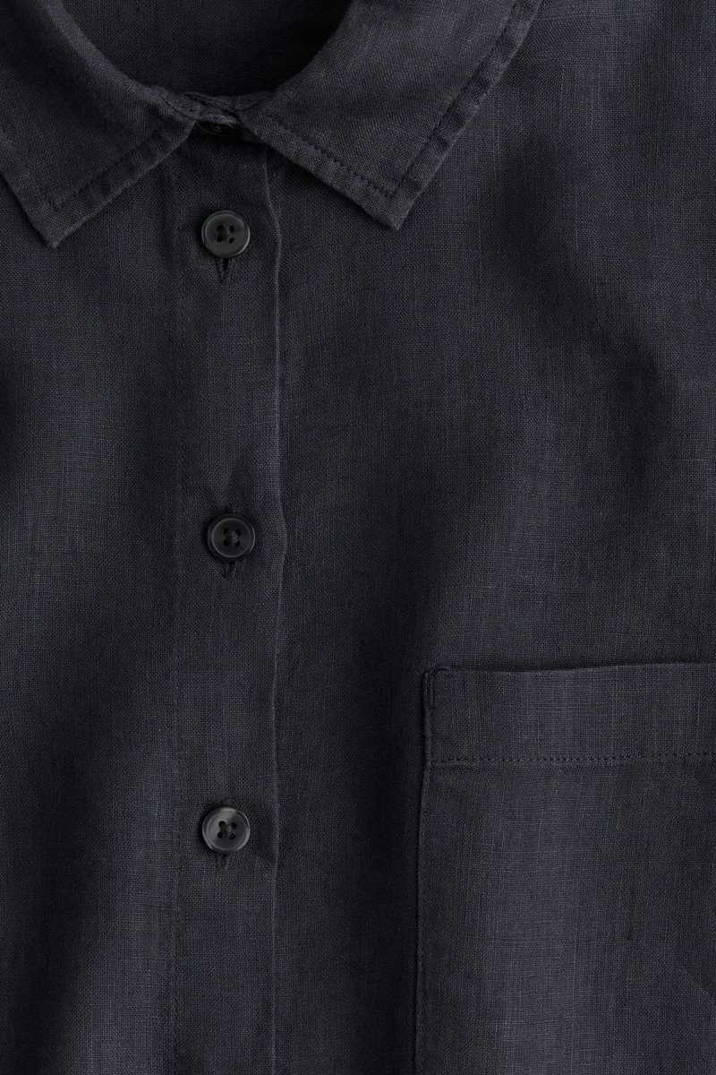 اتش اند ام قميص نوم مكحوت من الكتان