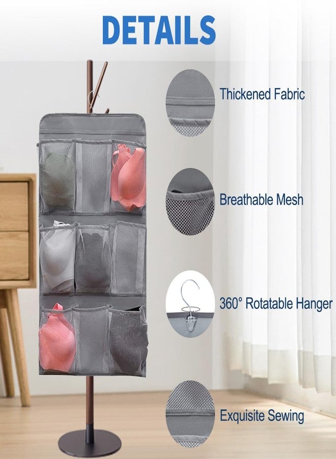 TEMUORG 2 Pcs Closet Organizer Dual Sided Hanging Shoe Storage Bag Underwear Socks Holder with 18 Pockets (MESH POCKETS) - Image 4