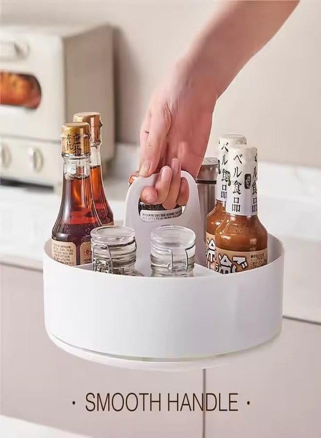 GLOWICK 360° Rotating Kitchen & Bathroom Storage Rack – Spice, Makeup & Household Organizer with Handle and Adjustable Dividers (1Pcs) - Image 4