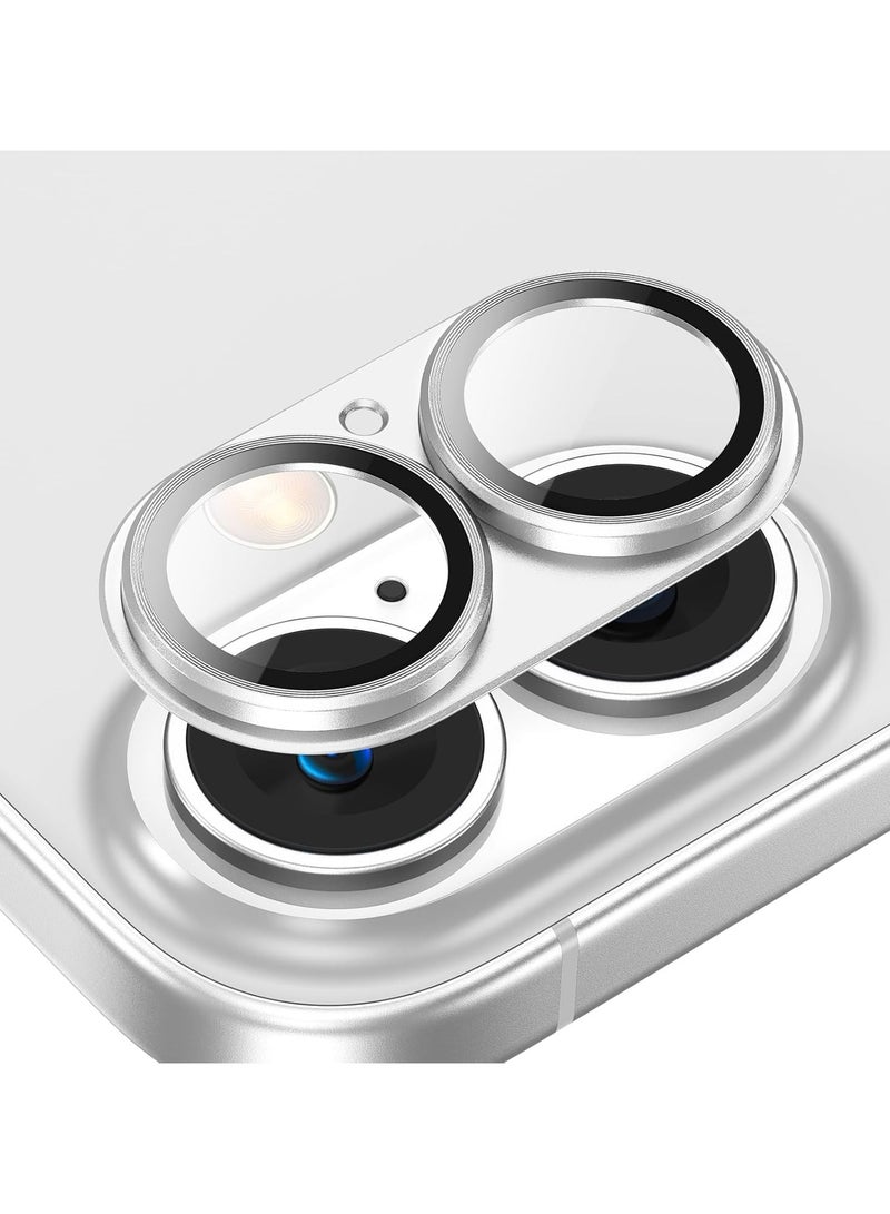 أكاليكس واقي عدسة الكاميرا لهاتف iPhone 16 Plus/iPhone 16، مقاوم للكسر، حلقة من سبائك الألومنيوم فائقة الرقة، غشاء واقي لعدسة الكاميرا، (أبيض) - Image 1