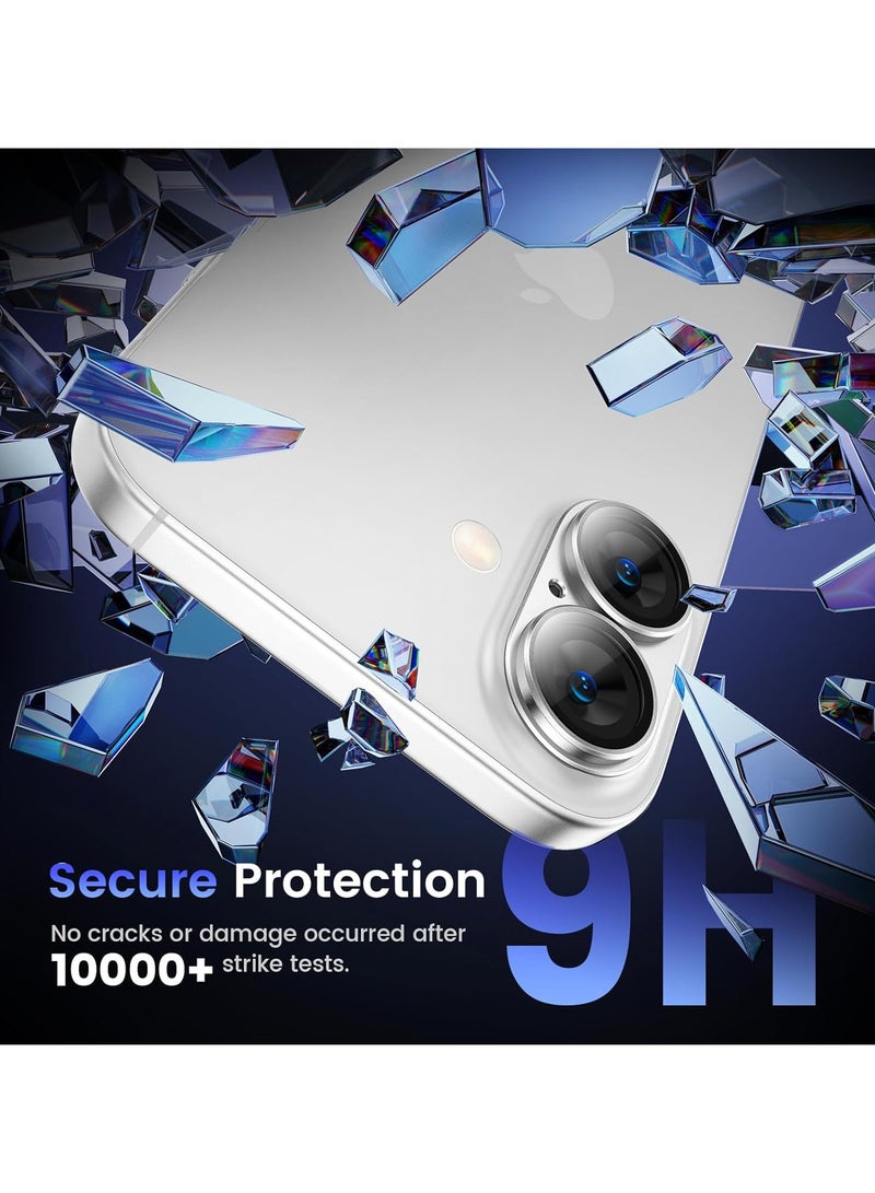 أكاليكس واقي عدسة الكاميرا لهاتف iPhone 16 Plus/iPhone 16، مقاوم للكسر، حلقة من سبائك الألومنيوم فائقة الرقة، غشاء واقي لعدسة الكاميرا، (أبيض) - Image 5