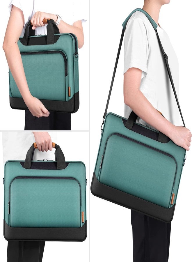 DOMISO 17-17.3 Inch Laptop Bag Large Capacity Shoulder Bag for Dell XPS/HP Pavilion 17/Lenovo Chromebook 317, Green - Image 2