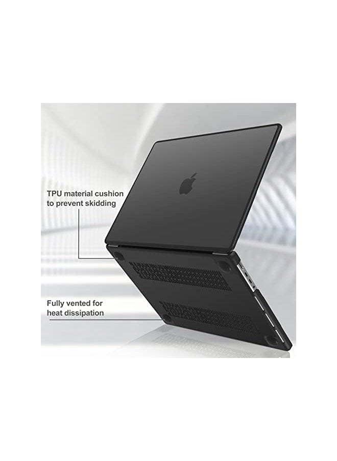 Procases - MacBook Pro 14.2/14 Inch Case 2023/2021 Release A2779 / A2442 with M2 M1 Pro/Max Chip, Matte Frosted Translucent Hard Shell Slim Cases Shockproof Protective Cover for MacBook Pro -Black - Image 1