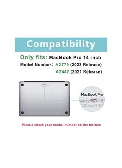 Procases MacBook Pro 14.2/14 Inch Case 2023/2021 Release A2779 / A2442 with M2 M1 Pro/Max Chip, Matte Frosted Translucent Hard Shell Slim Cases Shockproof Protective Cover for MacBook Pro -Black  - Image 3